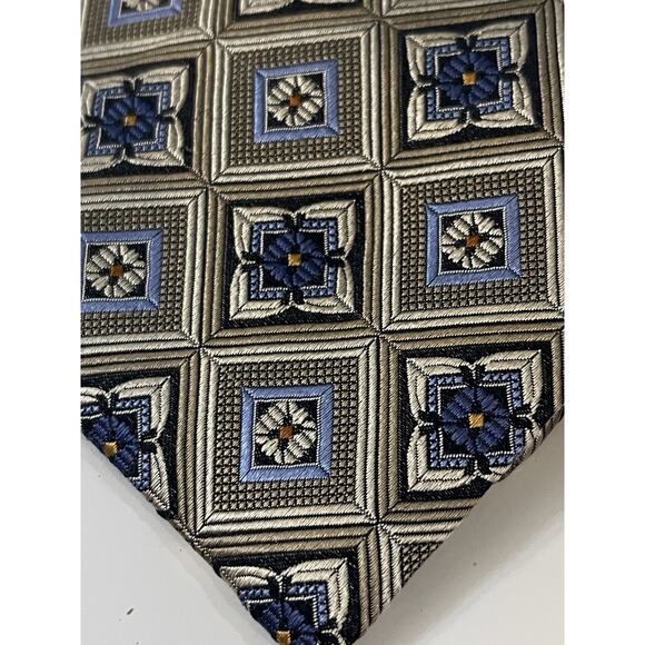 JZ Richards Boulder Geometric Woven 100% Silk Tie Made In USA - Picture 2 of 4